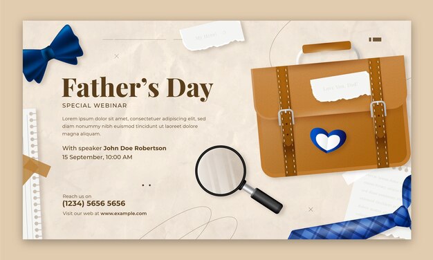 Realistic father's day webinar template