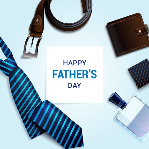 Free vector realistic fathers day concept