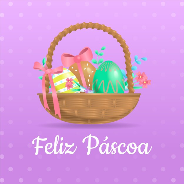 Realistic feliz pascoa illustration