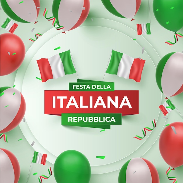 Реалистичная иллюстрация фестиваля festa della repubblica