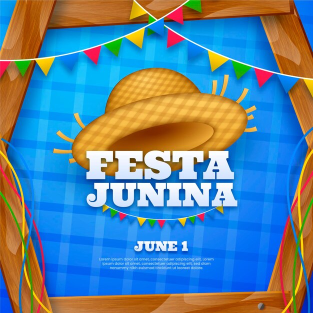 Realistic festa junina illustration