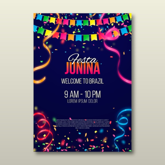 Realistico poster di festa junina