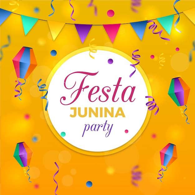 Free vector realistic festa junina theme