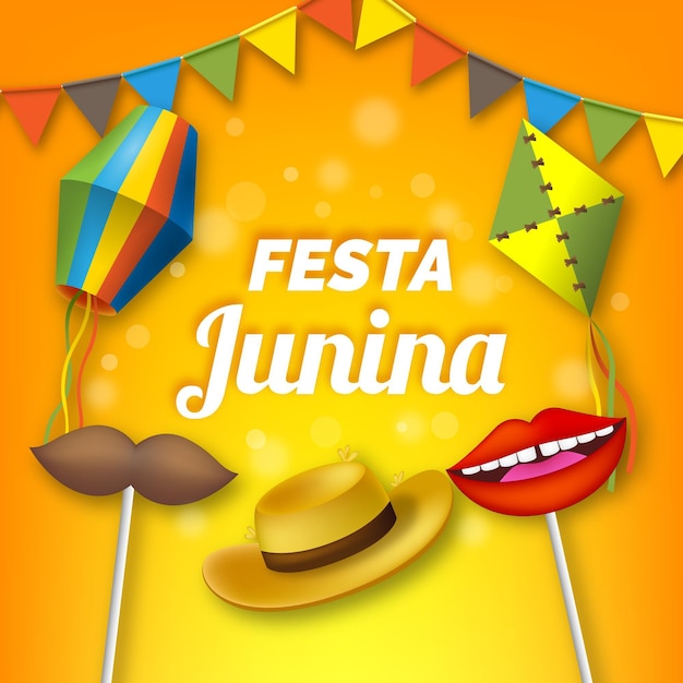 Free vector realistic festa junina wallpaper