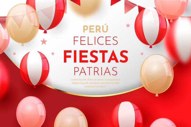 Realistic fiestas patrias background with balloons