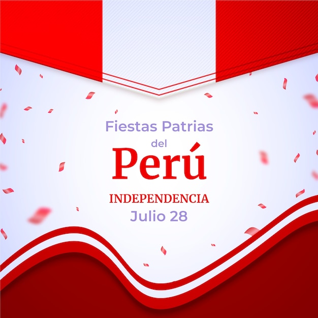 Free vector realistic fiestas patrias background with confetti