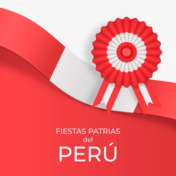 Free Vector realistic fiestas patrias de peru illustration