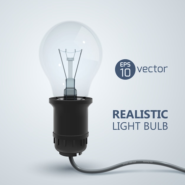 Бесплатное векторное изображение Реалистичная лампа накаливания