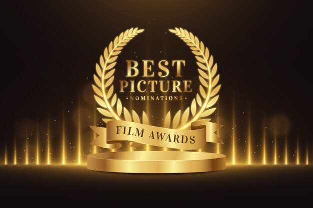 Realistic film awards illustration