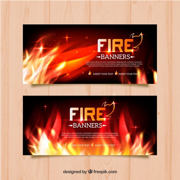 Realistic fire banner