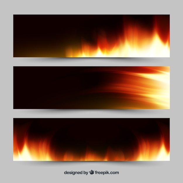 Realistic fire banner