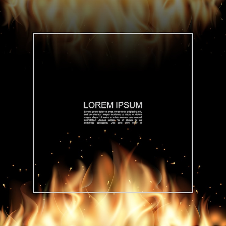 Free Vector realistic fire burning poster 