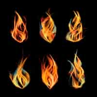 Free vector realistic fire collection