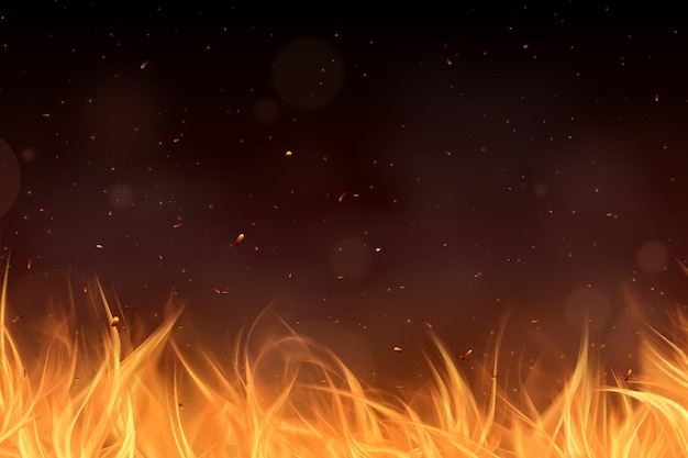 Realistic fire illustration background