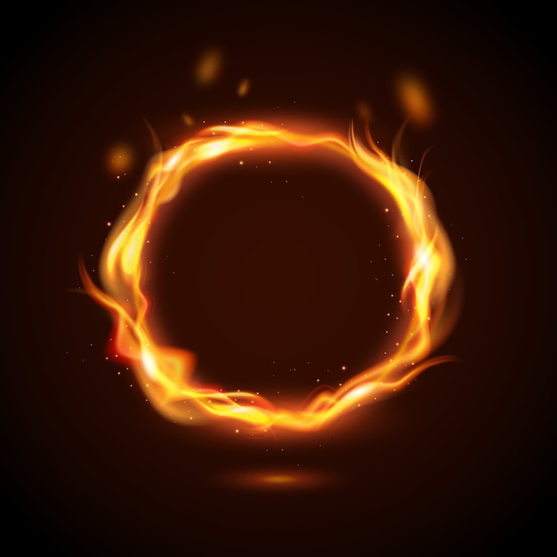 Free vector realistic fire ring concept