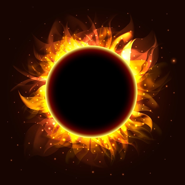 Free vector realistic fire ring with fire particles