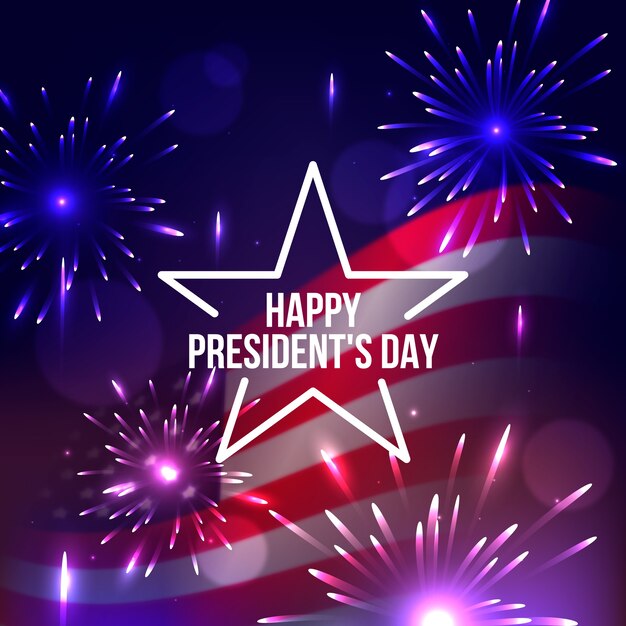 Realistic fireworks for america president's day