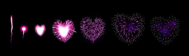 Free vector realistic fireworks set