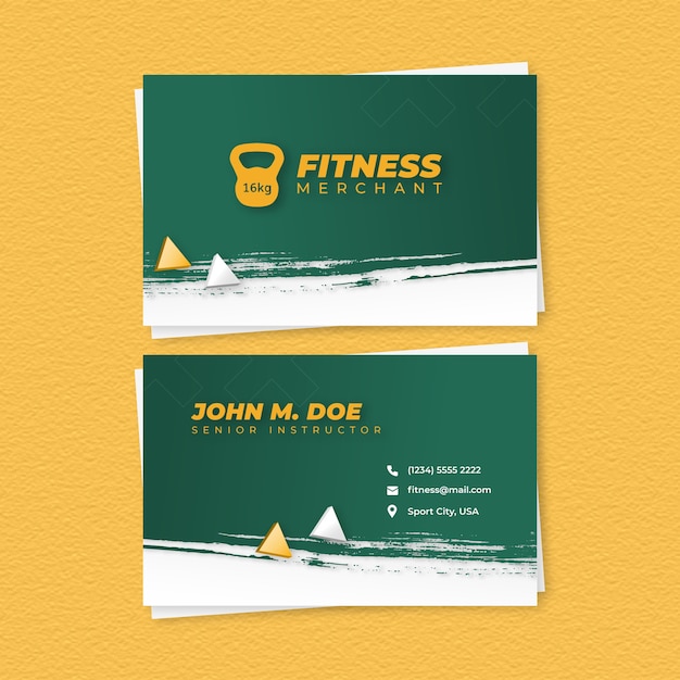 Realistic fitness business card