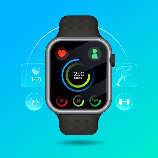 Free vector realistic fitness tracker illustration