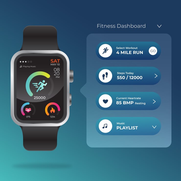 Free Vector realistic fitness trackers concept