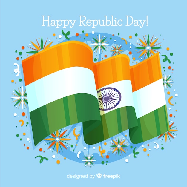 Бесплатное векторное изображение Реалистичный флаг индии день независимости фон