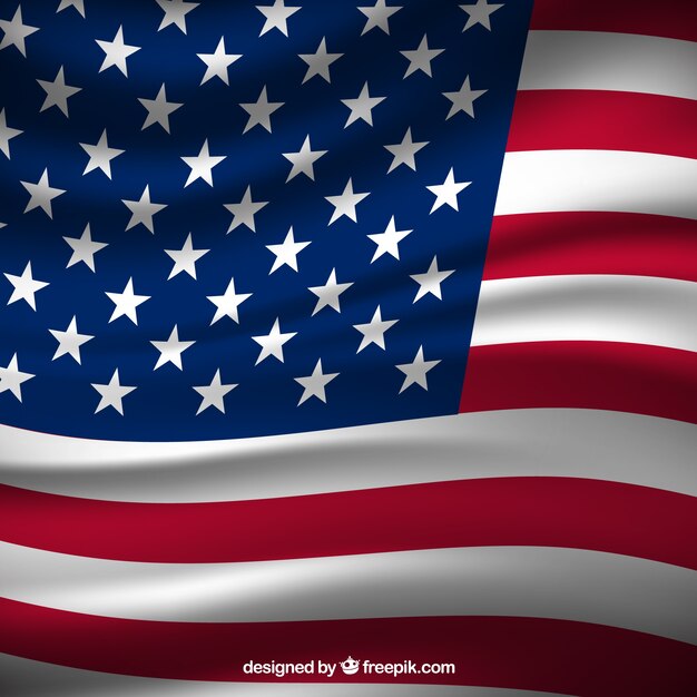 미국 배경의 현실적인 국기
