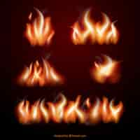 Free vector realistic flames collection