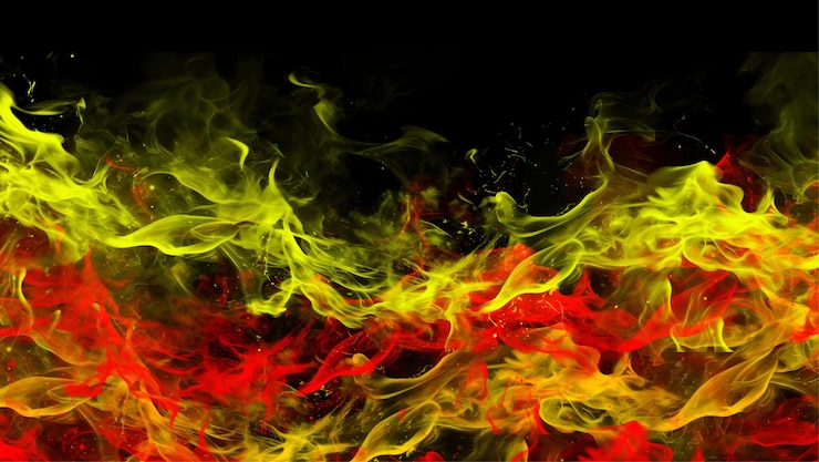 Free Vector realistic flames frame background template