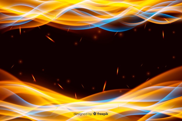 Realistic flames frame background