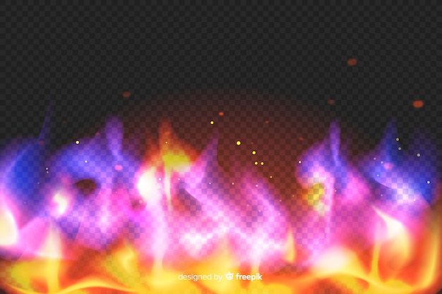 Free vector realistic flamy colorful background