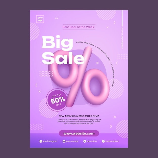 Free vector realistic and flat poster design