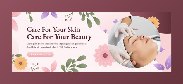 realistic floral beauty salon facebook cover