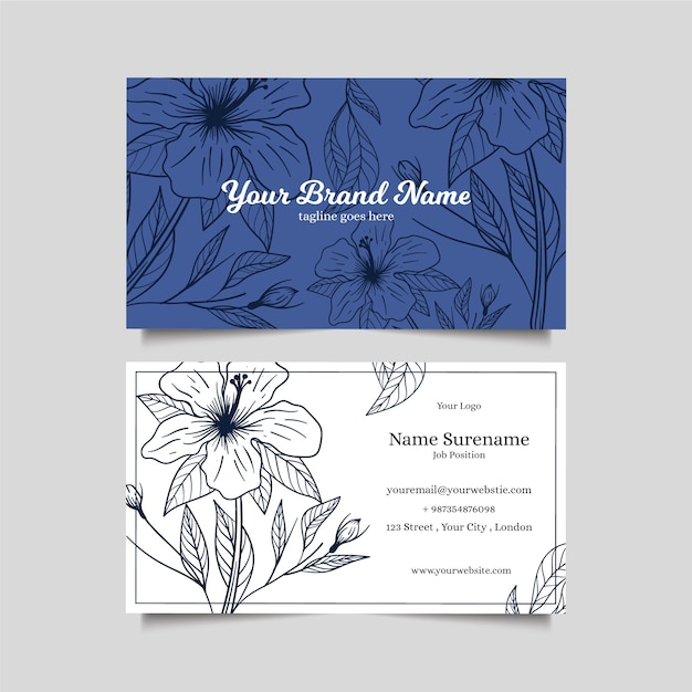 Free vector realistic floral company card