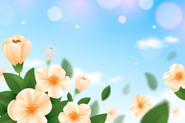 Free vector realistic floral spring background