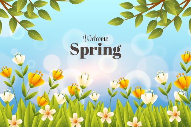 Free vector realistic floral spring background