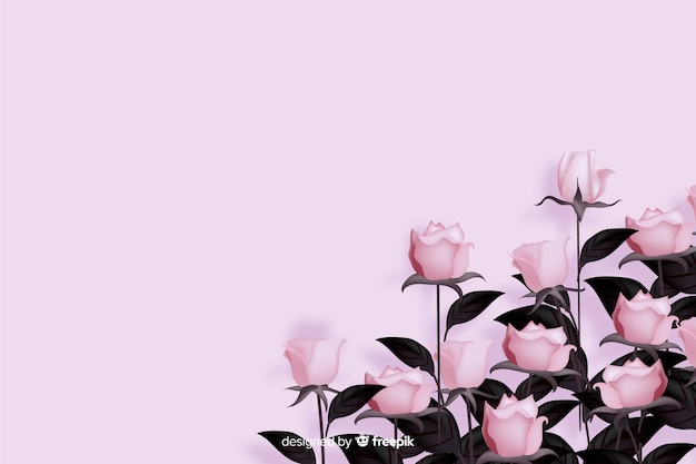 Free vector realistic flowers on a pink background