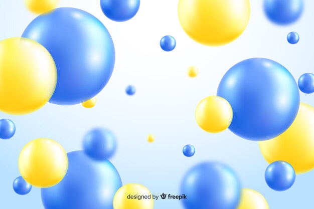 Realistic flowing balls background