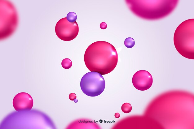 Realistic flowing glossy balls background