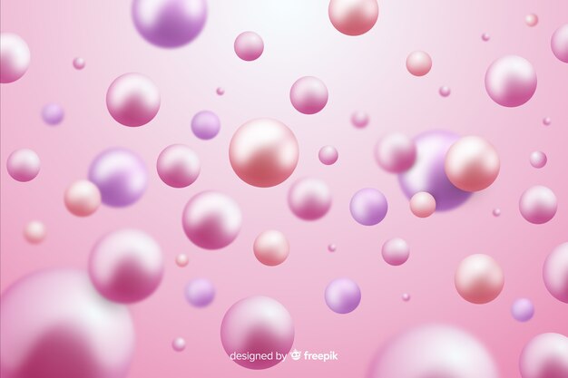 Realistic flowing glossy balls background