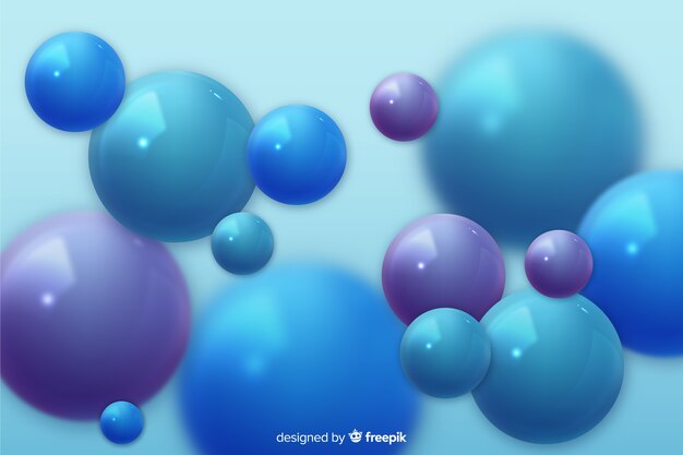 Realistic flowing glossy balls background