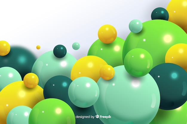Realistic flowing green balls background