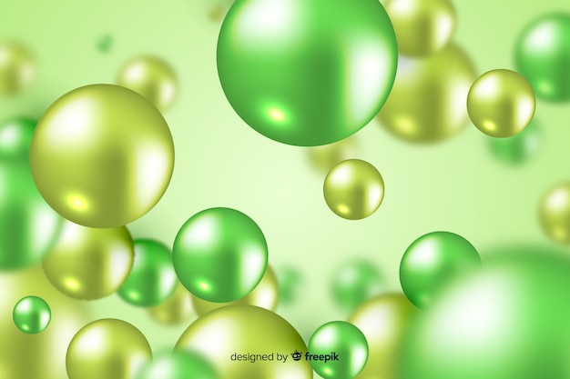 Реалистичные плавные зеленые глянцевые шары фон