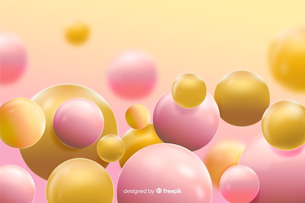 Realistic flowing yellow balls background