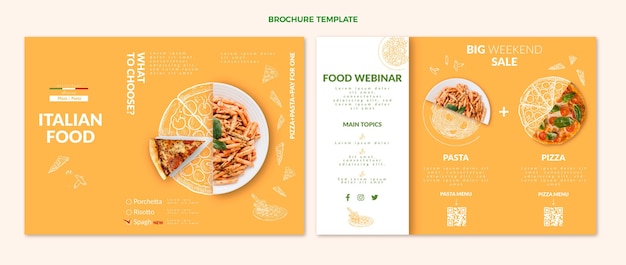 Vettore gratuito brochure alimentare realistica