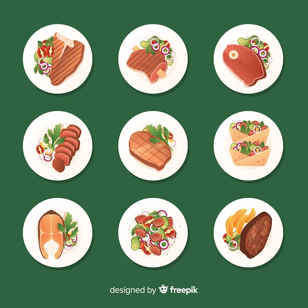 Free vector realistic food dish collection