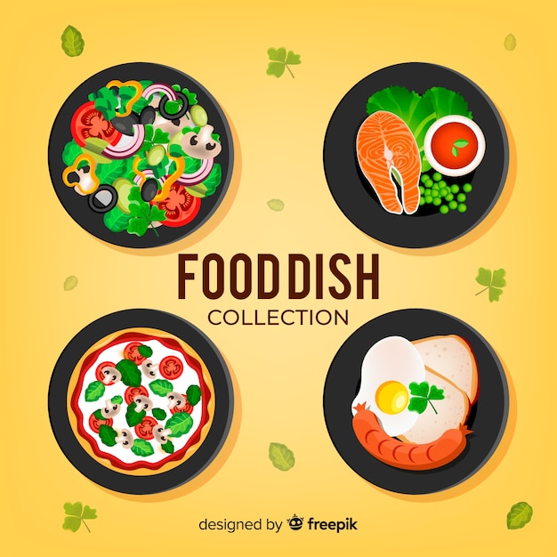 Free vector realistic food dish collection