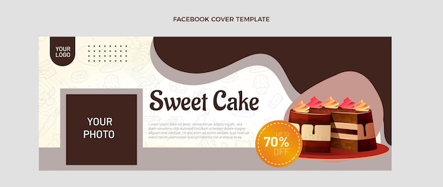 Free vector realistic food facebook cover