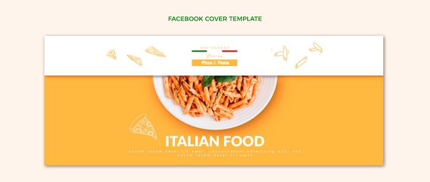 Free vector realistic food facebook cover