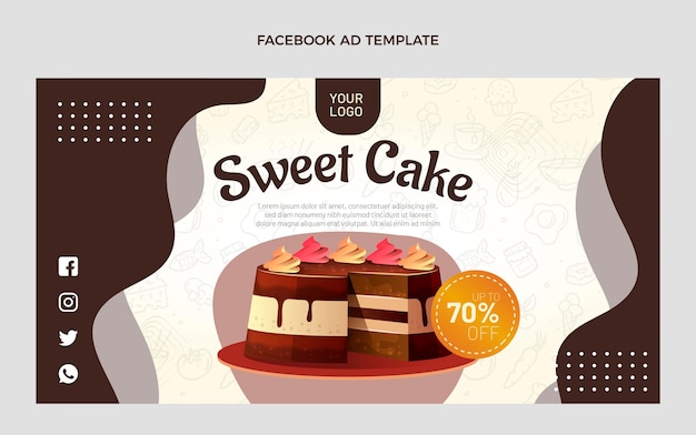 Free vector realistic food facebook template